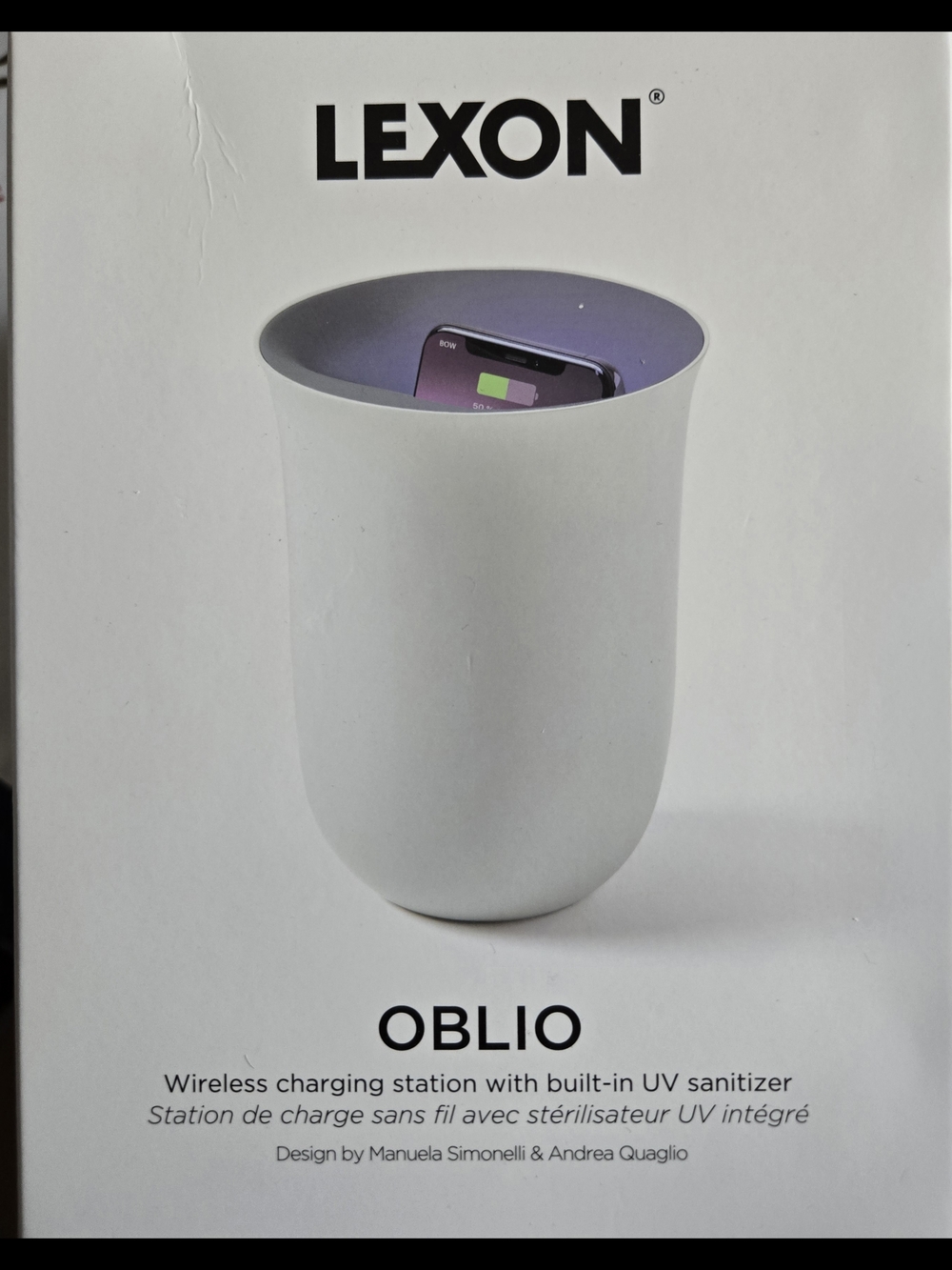 Oblio White Wireless Charging Station with UV Sanitizer NEW - Picture 3 of 10